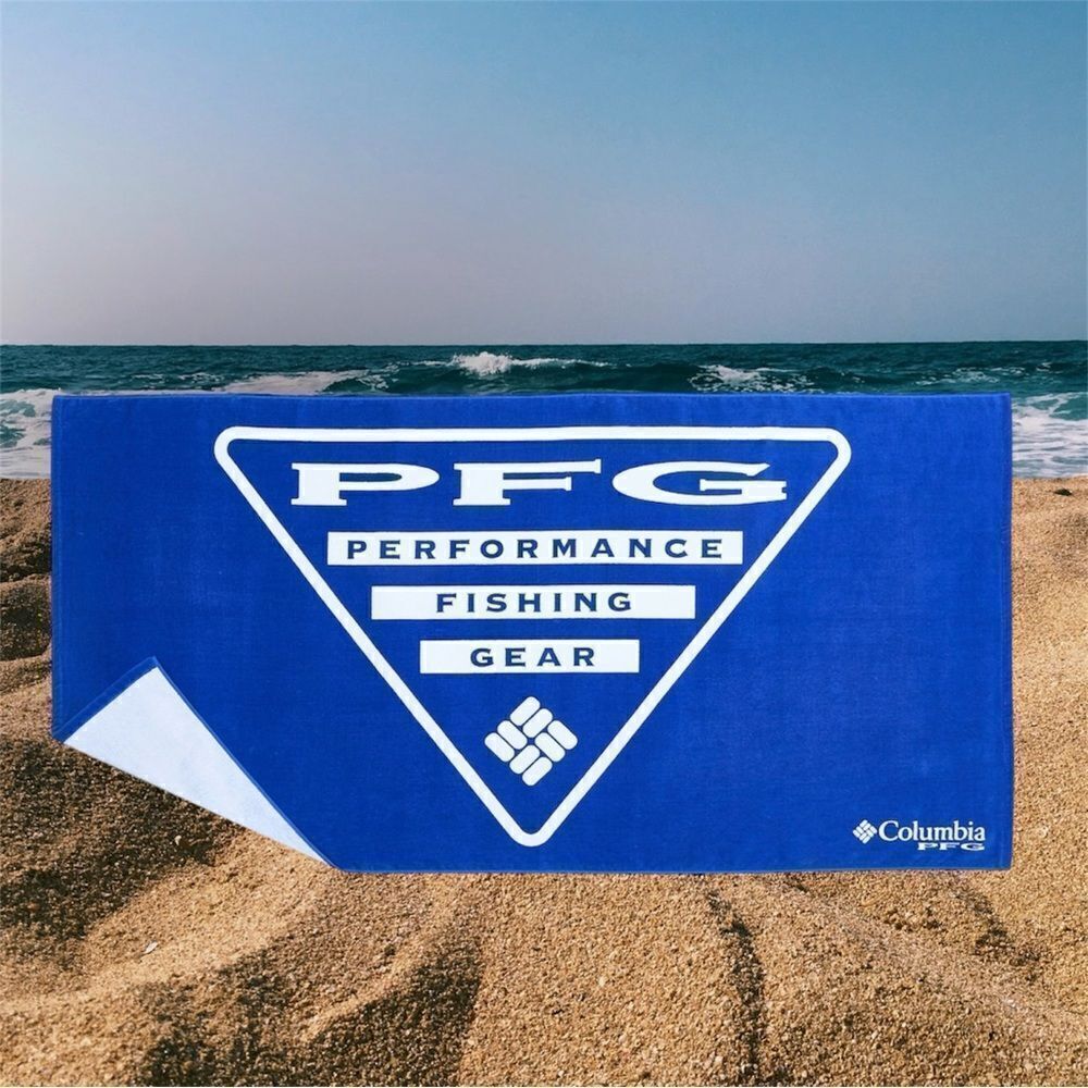 Columbia Performance Fishing Gear Triangle Logo Beach Towel- Blue
